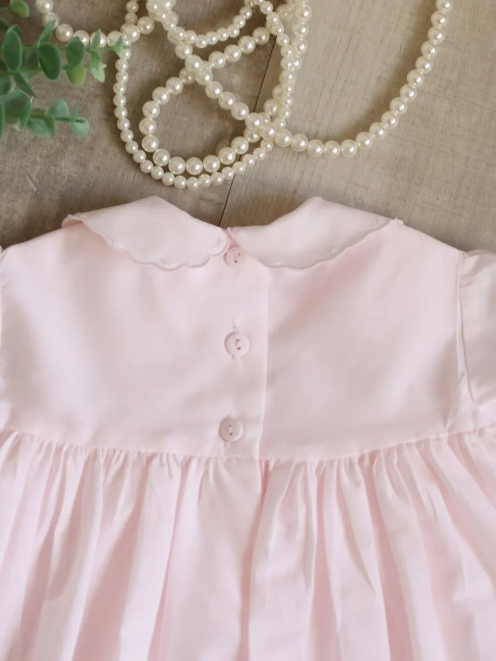 Pink Smocked Heirloom Float Dress Scalloped Embroidery Sarah Louise 6 Months